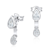 CZ Teardrop Shaped Stud Earring STC-2147